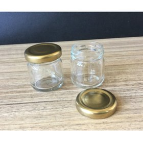 Resim mobilreyon - 50 Adet 40 Cc Cam Kavanoz - Gold Kapak - Hediyelik , Hobi , Düğün , Nişan-mini Kavanoz 
