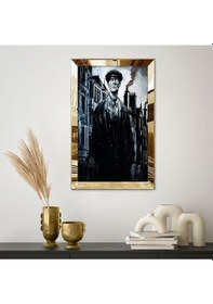 Resim Gold Aynalı Pleksi Çerçeveli Denizci Temalı Çizim Tablo 