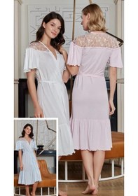 Resim Bone Club 4716 Hamile Lohusa Lez Dantelli Tek Sabahlık 