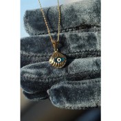 Resim 14 Ayar Altın Istiridye Içinde Göz Dikiz Süsü 