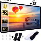 Resim 60 İnç Taşınabilir Ekran Dış Mekan Etkinlikleri ve Geçici Toplantılar İçin - Kolay Kurulum, Karmaşık Kurulum Gerektirmez, 4K Ultra HD Tam HD 1080P, Hafif Polyester Malzeme, Kablo ve Adaptörler Dahil, Etkinlik Sunumu | Günbatımı Arka Plan Tasarımı | 