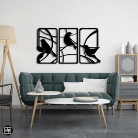 Resim NR Dizayn (524) Kuş Motifli Dekoratif Metal Tablo 69 X 40 