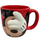 Resim Mickey Mouse Pluto Gözleri Kapalı 3d Kırmızı Kupa 