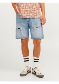 Resim Jack & Jones Jack Jones Erkek Rahat Kesim Kot Şort 12252653 Mavi 