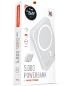 Resim Powerway 5.000 mAh PD 15W Magsafe Kablosuz Wireless Taşınabilir Şarj Cihazı Beyaz Powerbank TXM5 