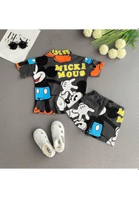 Resim Mickey Şort + Tişört Takımı 1-6 Yaş-195 Siyah 