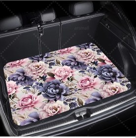 Resim Suluboya Çiçek Evrensel Uyum Otomobil Arka Yük Astarı Tepsi Light Orange 1 Piece Set 