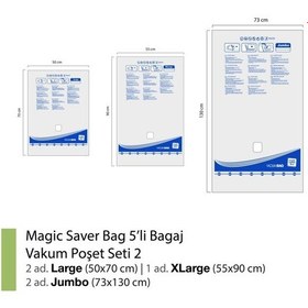 Resim Magic Saver Bag 5'Li Bagaj Vakumlu Poşet Seti 2 
