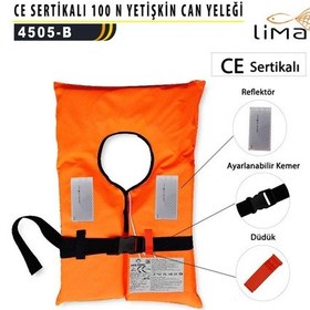 Resim Sertifikalı Can Yeleği. 100n. Boyun Tipi Yetişkin Can Yeleği Turuncu 