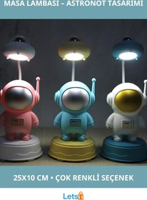 Resim Letsii Astronot Şeklinde Renkli Masa Lambası 25x10 cm 