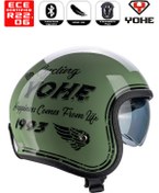 Resim Yohe MOTOR KASKI 880-SHİNY GREEN/BLACK/SİLVER 