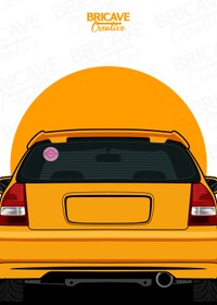 Resim Bricave Arabada Bebek Var Araba Motosiklet Cam Etiket Sticker 12x12cm 