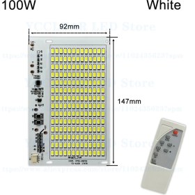 Resim Xiyu Shop 100W LED Işık Kurulu Beyaz 20W 40W 60W 100W 200W Smd Olar Işık Kaynağı Paneli Açık Bahçe Lambası Uzaktan Kumanda Projektör (Yurt Dışından) 