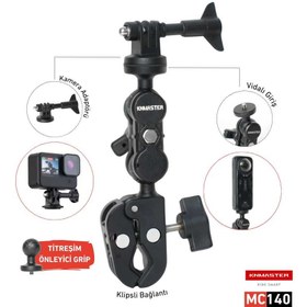 Resim Knmaster MC140 – 360° Ayarlanabilir Motosiklet Gidon / Koruma Demiri / Çanta Demiri / Ayna Bağlantılı Aksiyon Kamera Aparatı 