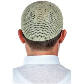 Resim Lüks Çelik Örme Namaz Takkesi Fıstıkyeşili 1 Adet 
