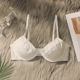 Resim 1 adet Fransız Dantel Seksi Sütyen, Ultra-İnce Çelik Askı Desteği, Çıkarılabilir Dolgu Yok, Örgü Kumaş, Poliamid %86 Elastan %14, Düz Renk, Yetişkin Kadınlar için 