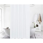 Resim Zethome Banyo Duş Perdesi 0010 Beyaz Çift Kanat 2x120x200 Duşakabin Perdesi 