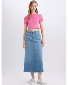 Resim Defacto Fashion Fit Cepli Maxi Jean Etek D4422AX24AUNM28 Mavi 