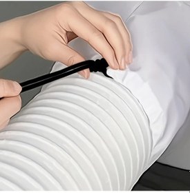 Resim Meridiangoods 157.48 Inch Rope Tipi Yumuşak Beyaz Perde Mobil Klima Rüzgar Geçirmez 158 Ünite Soğuk Hava Koruma Kolay Kurulum 