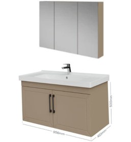 Resim Creavit D20 100 Cm Kapaklı Dolaplı Ayna Banyo Takım Dafne 