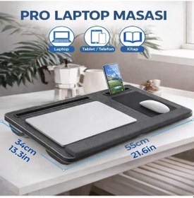 Resim Coofbe Taşınabilir Telefon Ve Tablet Bölmeli Minderli Laptop Sehpası Notebook Bilgisayar Çalışma Masası 