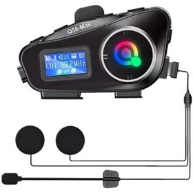Resim Bucuks Q58 Motorsikletler İçin Fener Özellikli Sd Kart Bölümlü Lcd Ekranlı Kablosuz Bluetooth Kulaklıklı - Suya Dayanıklı Kask Kulaklığı 