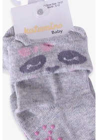 Resim Katamino Breeze Kız Bebek Soket Çorap Abs Li Hayvancık Desenli Gri (6 Ay-2 Yaş) 