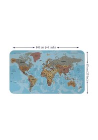 Resim Türkçe Eğitici Ülke Ve Başkent Okyanus Detaylı Atlası Dünya Haritası Duvar Sticker -60x105-3849 Renkli 