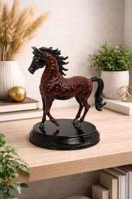 Resim 3d Baskılı At Heykeli Pla 15x15 Cm Dekoratif Biblo Obje 