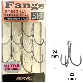 Resim Bkk Fangs-62 Ua No:3 Üçlü Olta İğnesi 7 Adet 