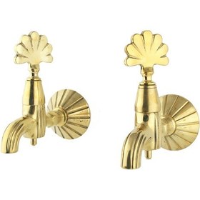 Resim FKN İkili Hamam Taslı Lüx Yonca Sarı Osmanlı Musluk 