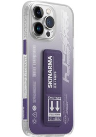 Resim İphone 14 Pro Uyumlu Kılıf Skinarma Standlı Şeffaf Tasarımlı Taihi Kobai Kapak 