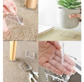 Resim Storemax 4 Adet Şeffaf Silikon Zemin Koruyucu, ve Beyaz Eşya Altı Için Halı Kaydırmaz Pedler, Dayanıklı ve Çok Yönlü Kullanım, Mobilya ve Zeminleri Koruma 