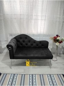 Resim Sepetten Evine 120 Cm , Siyah Renk Yeni Nesil Köşe Koltuğu Josefin Bench Puf Metal Krom Ayak 