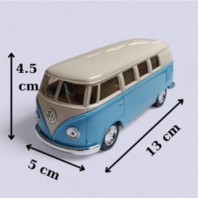 Resim Nostaljik Metal Çek Bırak Mavi Wv Minibüs Araba Kapılar Açılır Diğer 