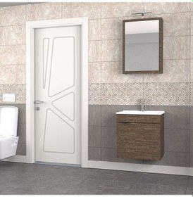 Resim Biani Fix Loft 55 Cm Banyo Dolabı Renk Aybe Kahve 