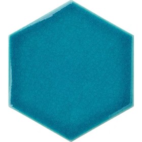 Resim Armada Çini 15x17 Cm Düz Turkuaz Altıgen Seramik 