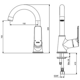 Resim ECA LIA Döner Kuğu Borulu Lavabo Bataryası 102188887 