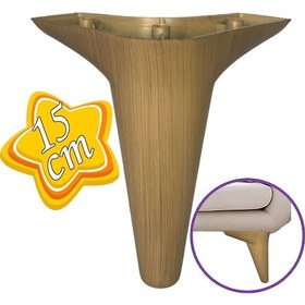 Resim Zelve 15 Cm Açık Ceviz Lüx Mobilya Kanepe Sehpa Ünite Koltuk Ayağı Baza Ayak 