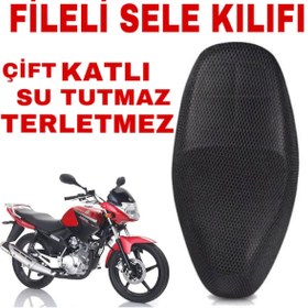Resim Yamaha Ybr 125 Motosiklet Sele Koltuk Kılıfı 3D Çift Katlı Fileli (495874951) 