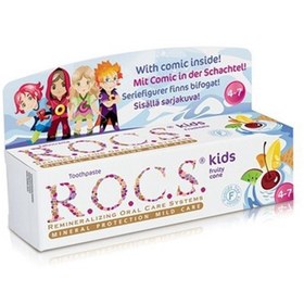 Resim Rocs Kids Floridsiz Meyve Külahı Diş Macunu (3-7 Yaş) 