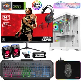 Resim Xaser Xsr906 Ryzen 7 5700x 16GB Ram 512GB M.2 NVMe SSD 8GB RTX4060Ti 24\Curved 180Hz Sıvı Soğutma Oyun Bilgisayarı 