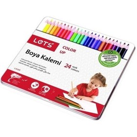 Resim Lets Tam Boy Boya Kalemi 24 Renk Metal Kutuda L-4124t 