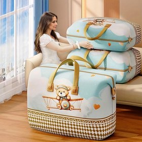Resim Geniş Kapasiteli Taşıma Çantası Dört Mevsim Yatak Takımı Saklama Çantası - Öğrenci Yatak Takımı Paketleme İçin Yeterince Büyük 