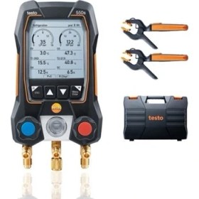 Resim Testo 550S Akıllı Set - Kablosuz Kelepçe Sıcaklık Problarına Sahip Akıllı Dijital Manifold ( Hortum Seti Hariç ) 