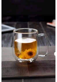 Resim Cam Çift Cidarlı Bardak 350 Ml Beyaz 