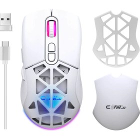 Resim Claw's Nexus Air V1 Kablosuz 10000 Dpi Pixart PMW3325 Sensör Makro Yazılımlı & Değiştirilebilir Kapaklı RGB Kablosuz Gaming Mouse - Beyaz (2.4 GHz Kablosuz + BT5.1 + Type-C ile Kullanım Desteği) 