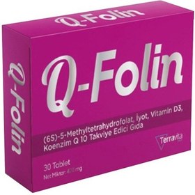 Resim Q-Folin Koenzim Q 10 Takviye Edici Gıda 30 Tablet 