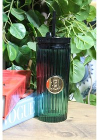 Resim Morponi Pipetli Cam Bardak Tekli Pinterest Model Yeşil 450 Ml Yeşil 