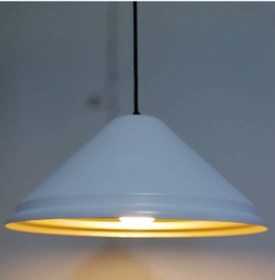 Resim Riolight Retro Beyaz Içi Gold Tekli Metal Sarkıt Çap: 33Cm (538289143) 